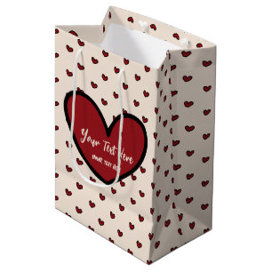 Sacola Para Presentes Média Modelo de Suprimentos para Festa do Coração Doce E