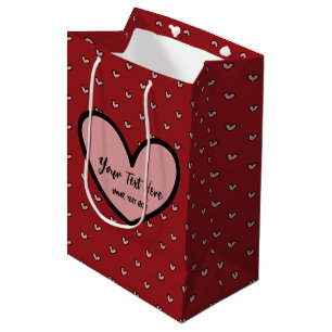 Sacola Para Presentes Média Modelo de Suprimentos para Festa do Coração Doce E