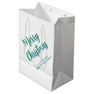 Sacola Para Presentes Média Modelo Elegante de Tipografia de Natal Script