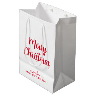 Sacola Para Presentes Média Modelo personalizado de Feliz Natal e Ano Novo