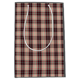 Sacola Para Presentes Média Modern beige plaid 