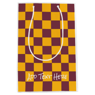 Sacola Para Presentes Média Modern Check Team Spirit School Colors College, Di
