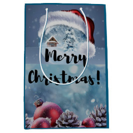 Sacola Para Presentes Média Modern funny cute Christmas reindeer