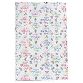 Sacola Para Presentes Média Modern Happy Mother's Day Typography 