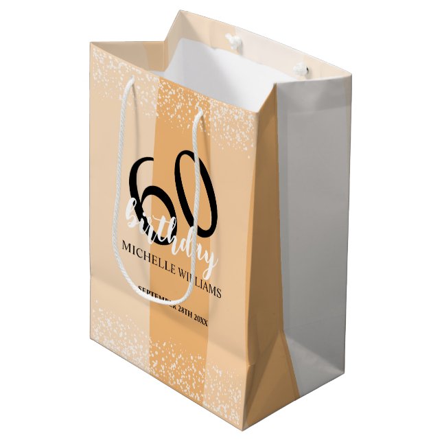 Sacola Para Presentes Média Modern Summer Birthday Party In Pink (Frente inclinada)