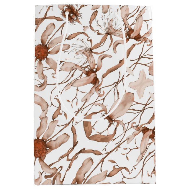 Sacola Para Presentes Média  Modern vibrant daisy art (Frente)