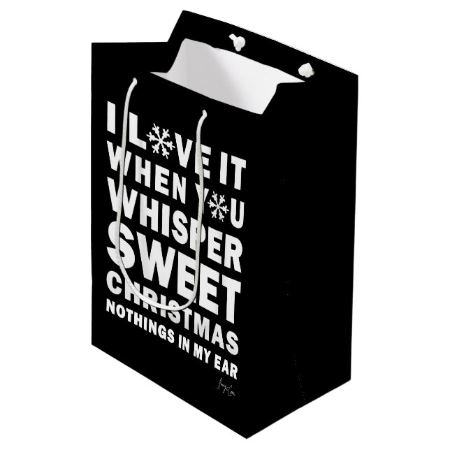 Sacola Para Presentes Média Modern Xmas Black & White Gift Bag | Sweet Xmas (Frente inclinada)
