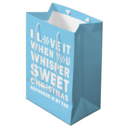 Sacola Para Presentes Média Modern Xmas Blue & White Gift Bag | Sweet Xmas