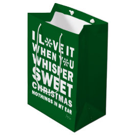 Sacola Para Presentes Média Modern Xmas Dark Green-White Gift Bag | Sweet Xmas
