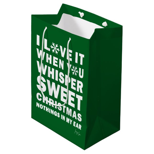 Sacola Para Presentes Média Modern Xmas Dark Green-White Gift Bag | Sweet Xmas (Frente inclinada)