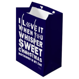 Sacola Para Presentes Média Modern Xmas Navy & White Gift Bag | Sweet Xmas