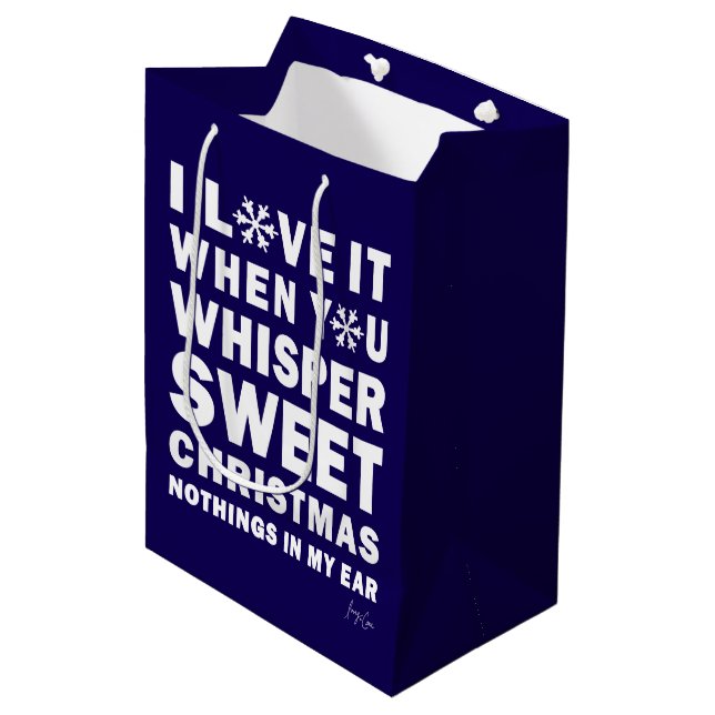 Sacola Para Presentes Média Modern Xmas Navy & White Gift Bag | Sweet Xmas (Frente inclinada)