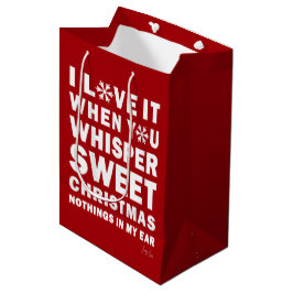 Sacola Para Presentes Média Modern Xmas Red & White Gift Bag | Sweet Xmas