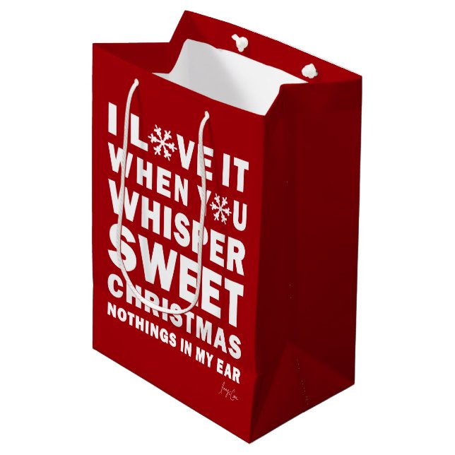 Sacola Para Presentes Média Modern Xmas Red & White Gift Bag | Sweet Xmas (Frente inclinada)