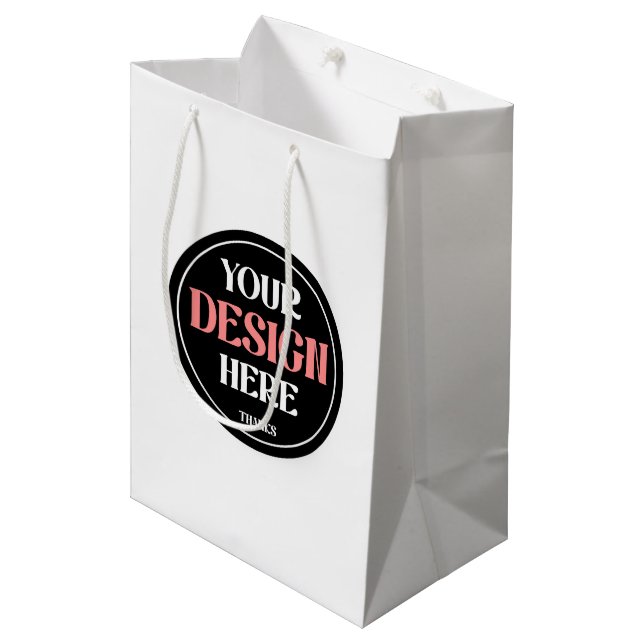 Sacola Para Presentes Média Moderno, elegante, sofisticado e personalizável (Frente inclinada)