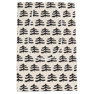 Sacola Para Presentes Média Moderno Evergreen Simples