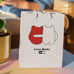 Sacola Para Presentes Média Modo De Amor No Dia de os namorados Do Urso De Cor
