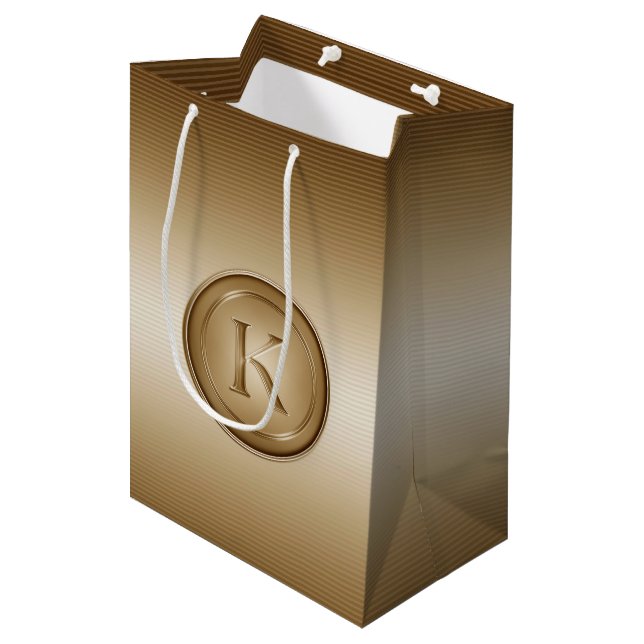 Sacola Para Presentes Média Monograma da letra K (Frente inclinada)