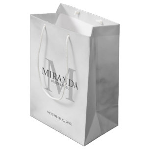 Sacola Para Presentes Média Monograma e nome da Bridesmaid Personalizada