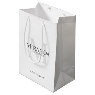 Sacola Para Presentes Média Monograma e nome da Bridesmaid Personalizada