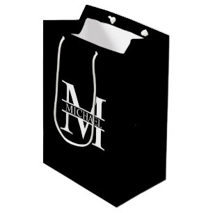 Sacola Para Presentes Média Monograma e Nome Personalizados