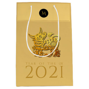 Sacola Para Presentes Média Monograma elegante chinês de 2021 MGB