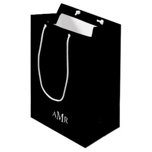 Sacola Para Presentes Média Monograma Personalizado Clássico