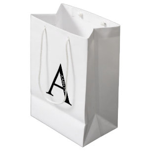 Sacola Para Presentes Média Monograma Personalizado e Marca Média de Presente 
