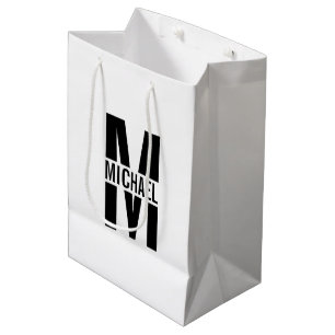 Sacola Para Presentes Média Monograma Personalizado e Marca Média de Presente