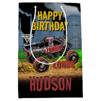 Sacola Para Presentes Média Monster Jam - Aniversário Zumbi