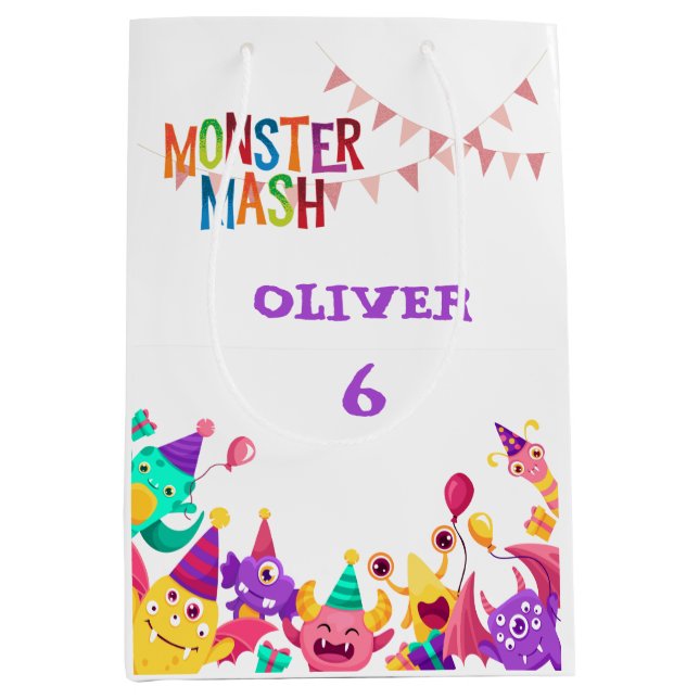 Sacola Para Presentes Média Monster Mash Gift Bag - Kids Party Favor (Frente)