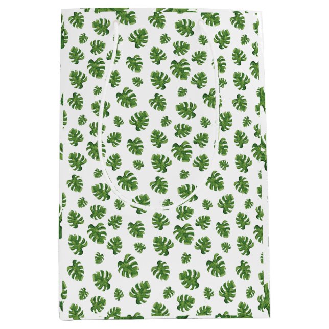 Sacola Para Presentes Média Monstera Leaf Gift Bag (Frente)