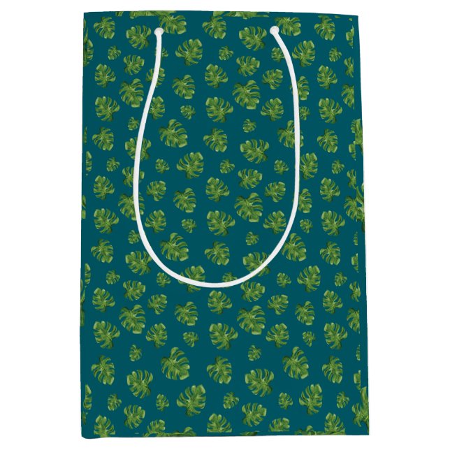 Sacola Para Presentes Média Monstera Leaf Gift Bag (Frente)