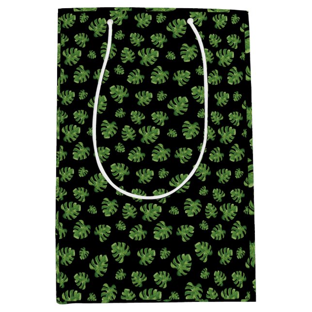 Sacola Para Presentes Média Monstera Leaf Gift Bag (Frente)