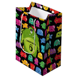 Sacola Para Presentes Média Monstro verde