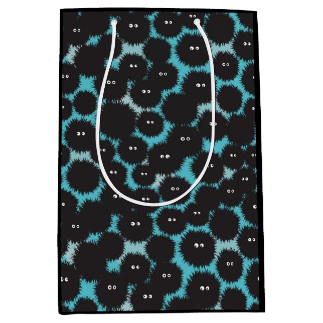 Sacola Para Presentes Média Monstros engraçados e pretos (Frente)