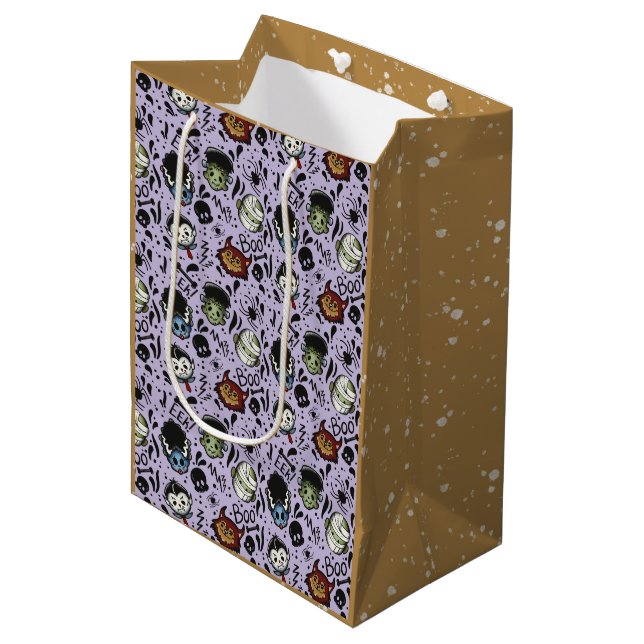 Sacola Para Presentes Média Monstros Universais- Roxo (Frente inclinada)