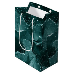 Sacola Para Presentes Média Moody Teal Agate Gorgee Rich Jewel Tone Green