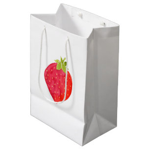 Sacola Para Presentes Média Morango