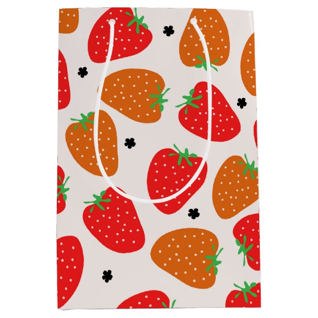 Sacola Para Presentes Média Morango Doce (Frente)