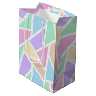 Sacola Para Presentes Média Mosaico arco-íris de pastel