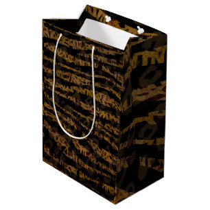 Sacola Para Presentes Média Mosaico Chic Elegante Glamour Safari Estampa Selva
