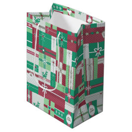 Sacola Para Presentes Média Mosaico de presentes de Natal