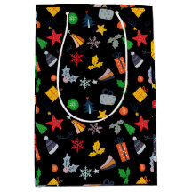 Motif Clássico Bonito Fundo Preto de Natal