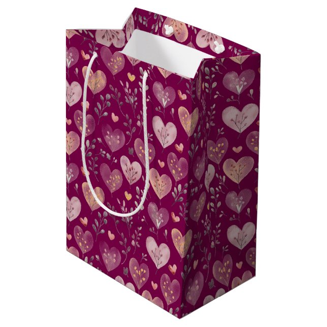 Sacola Para Presentes Média motif coeurs 2 (Verso inclinado)