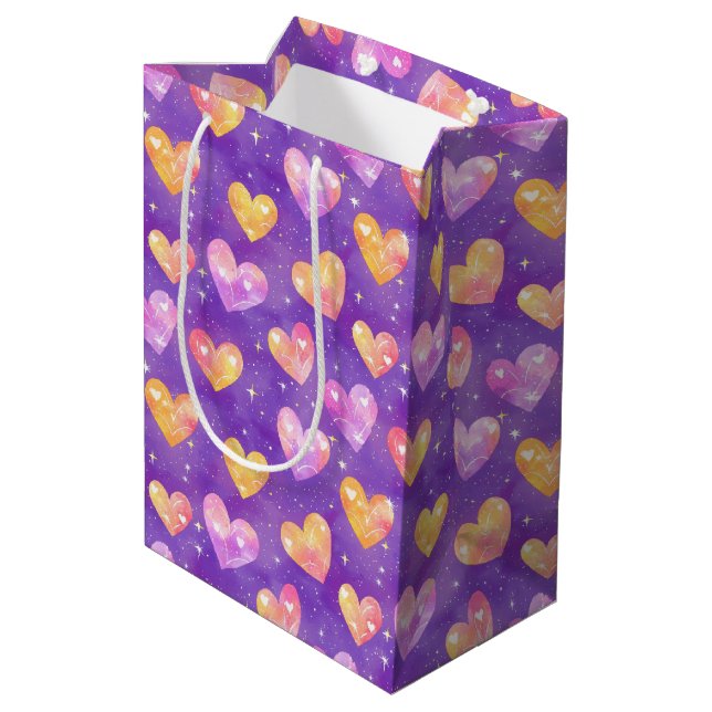 Sacola Para Presentes Média motif coeurs 3 (Verso inclinado)