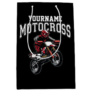 Sacola Para Presentes Média Motocross Dirt Bike Racing Personalizado