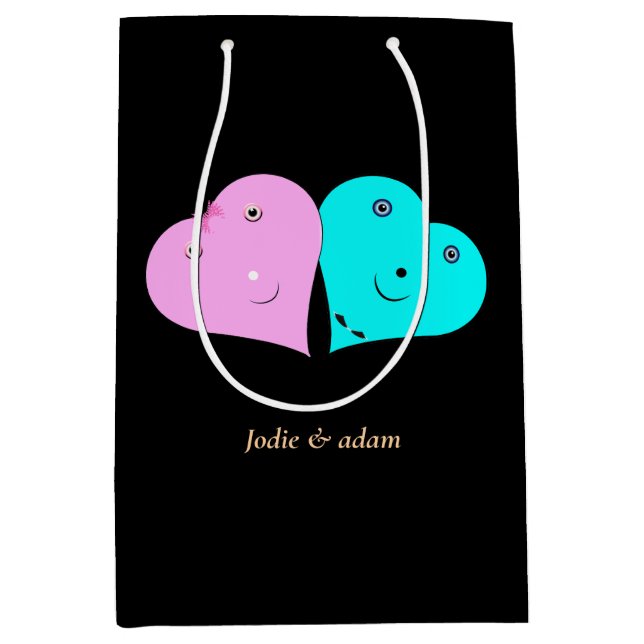 Sacola Para Presentes Média mr & mrs coração (Frente)