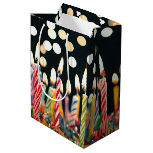 Sacola Para Presentes Média Muitas Velas De Aniversário No Bolo