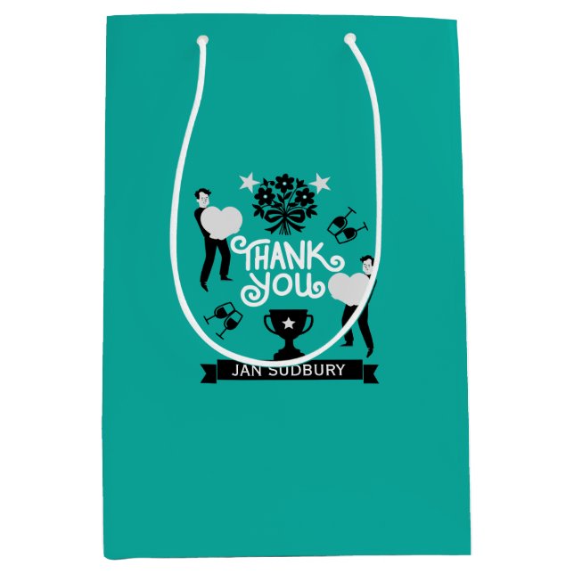 Sacola Para Presentes Média Muito Obrigado (Frente)